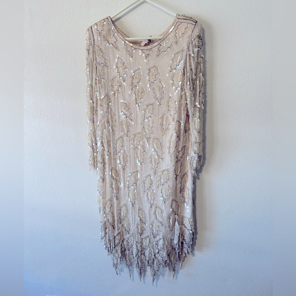 Vintage Scala Milano 100% silk and bead dress